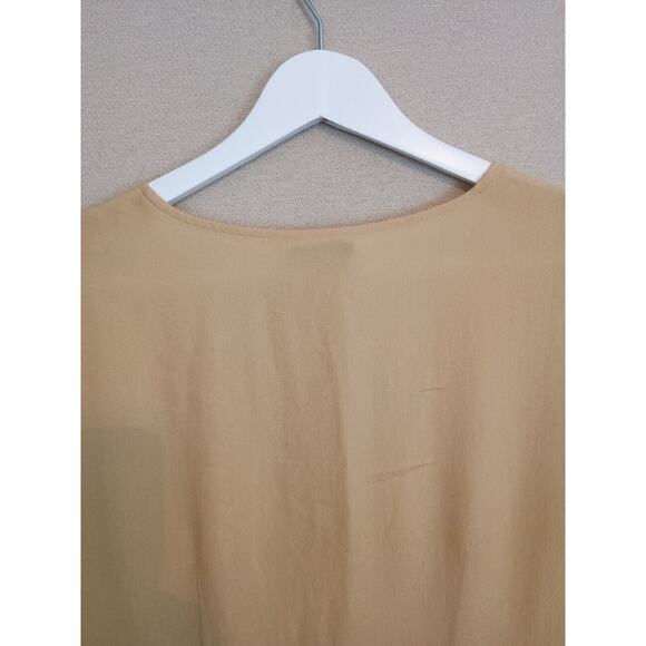 & Other Stories Dress Women's 8 Yellow Minimalist V Neck Short Sleeve Flare - Picture 4 of 6